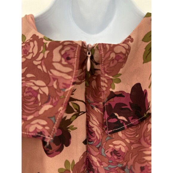 Betsey Johnson Women’s Rose Print Ruffle Cap Sleeve Wrap Midi Dress size8 - Picture 9 of 16